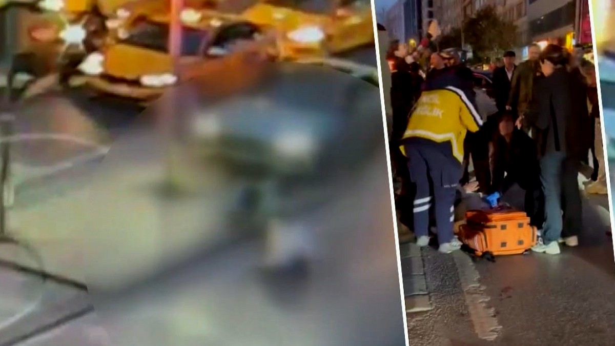 Şişli’de otomobilin çarptığı direk Mısırlı turistin üzerine devrildi; beyin kanaması geçirdi