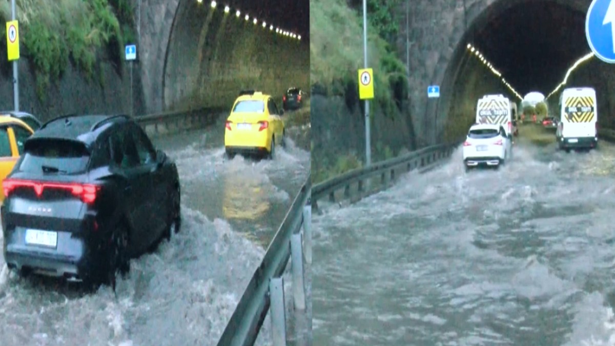 İstanbul'da Sağanak Yağış Tüneli Suyla Doldurdu, Trafik Felç Oldu