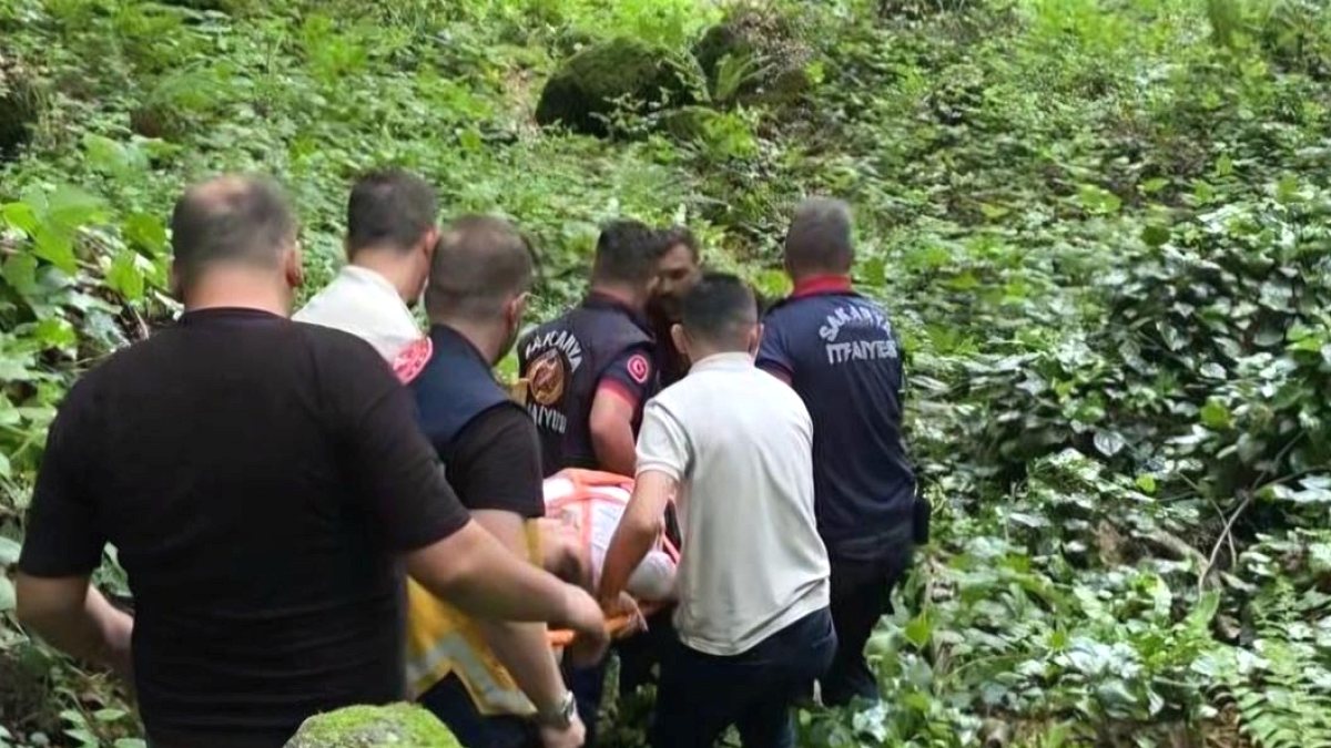 Sakarya'da Ormanlık Alanda Kayalıklardan Düşen Yaralı Kurtarıldı