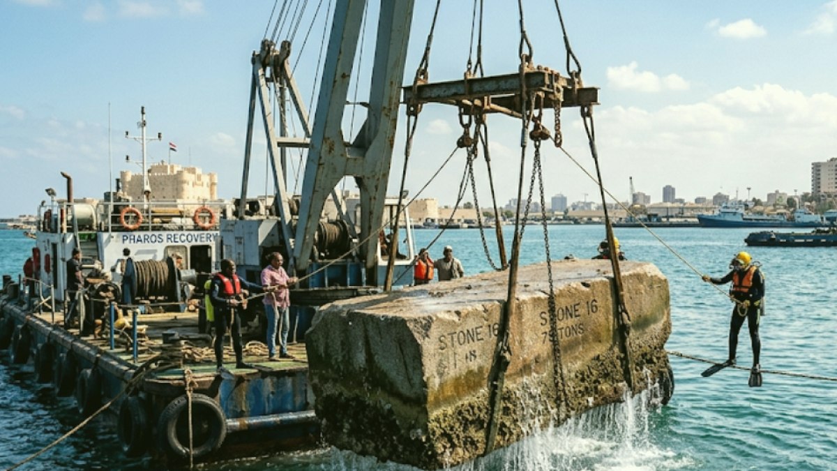 Antik İskenderiye Feneri'nin Kayıp Parçaları Denizden Çıkarıldı