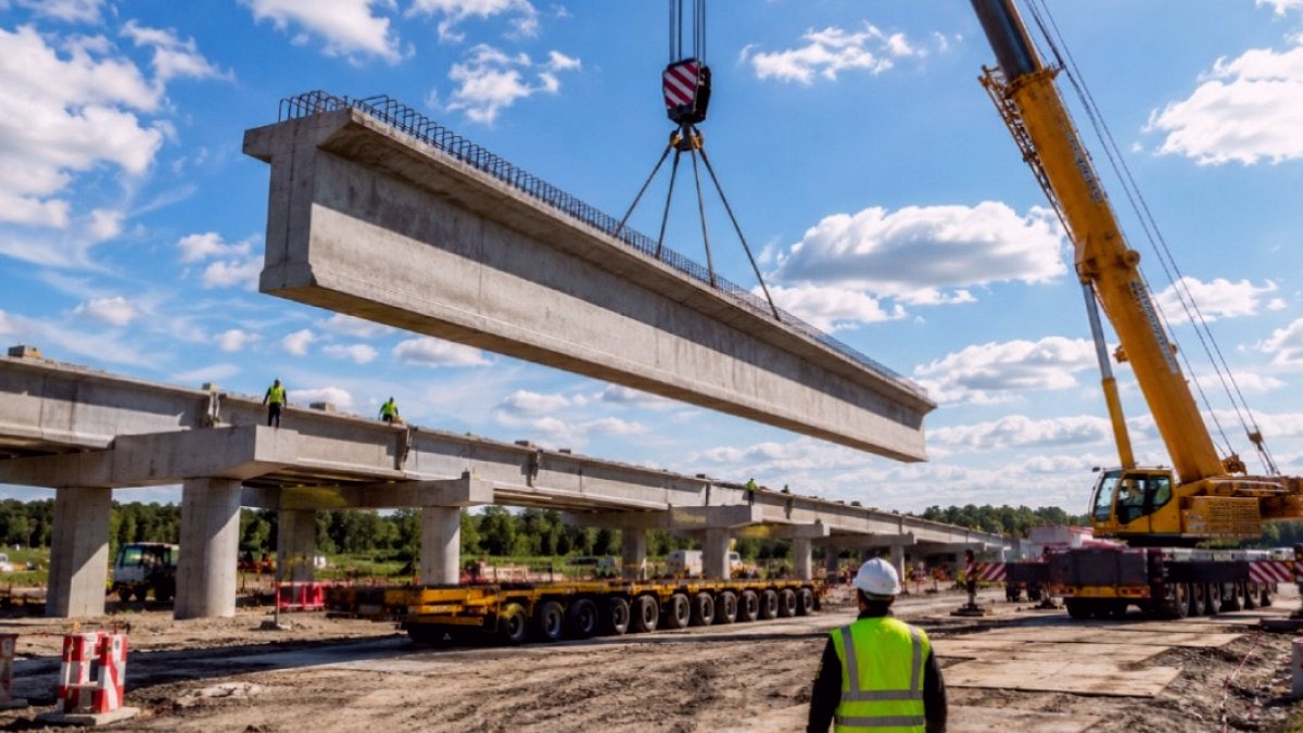 Dev Beton Kirişler Bir Günde Yerine Konuldu: Hollanda'da Mühendislik Harikası