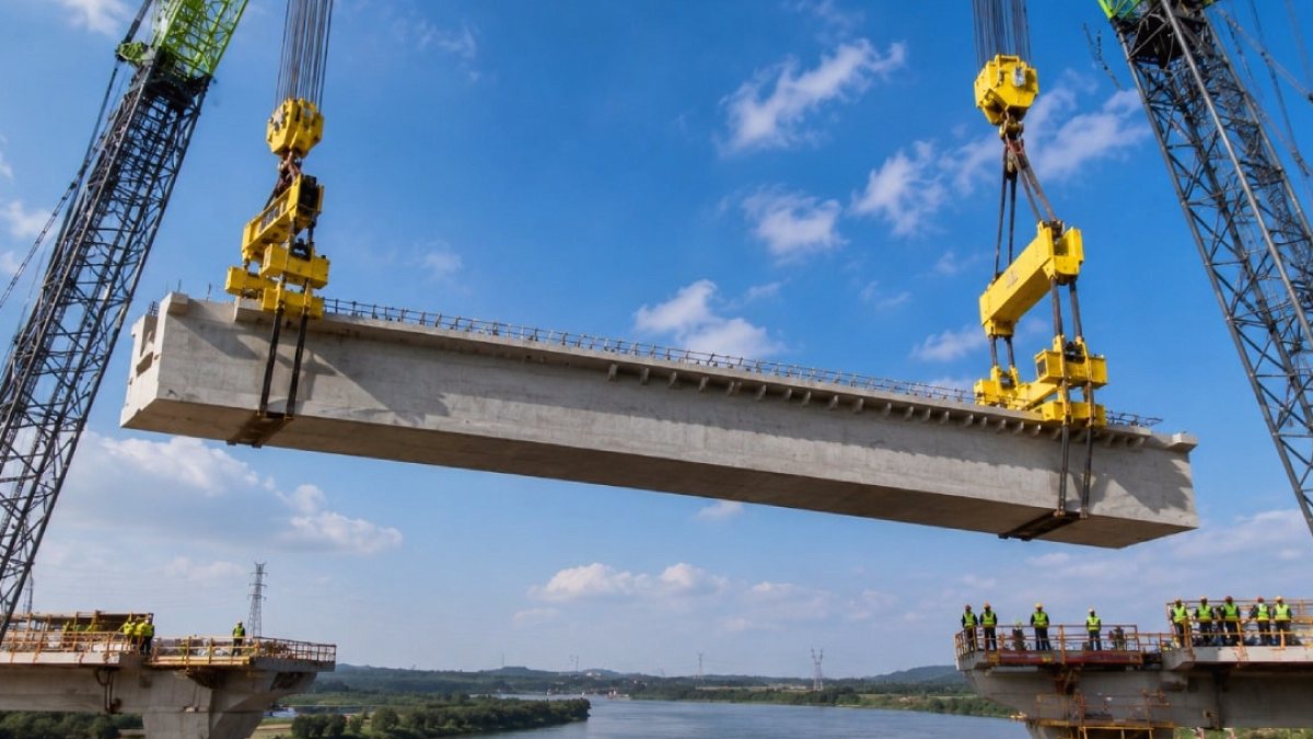 Çin'de Nefes Kesen Köprü İnşaatı: 120 Tonluk Kirişler 24 Saatte Yerleştirildi