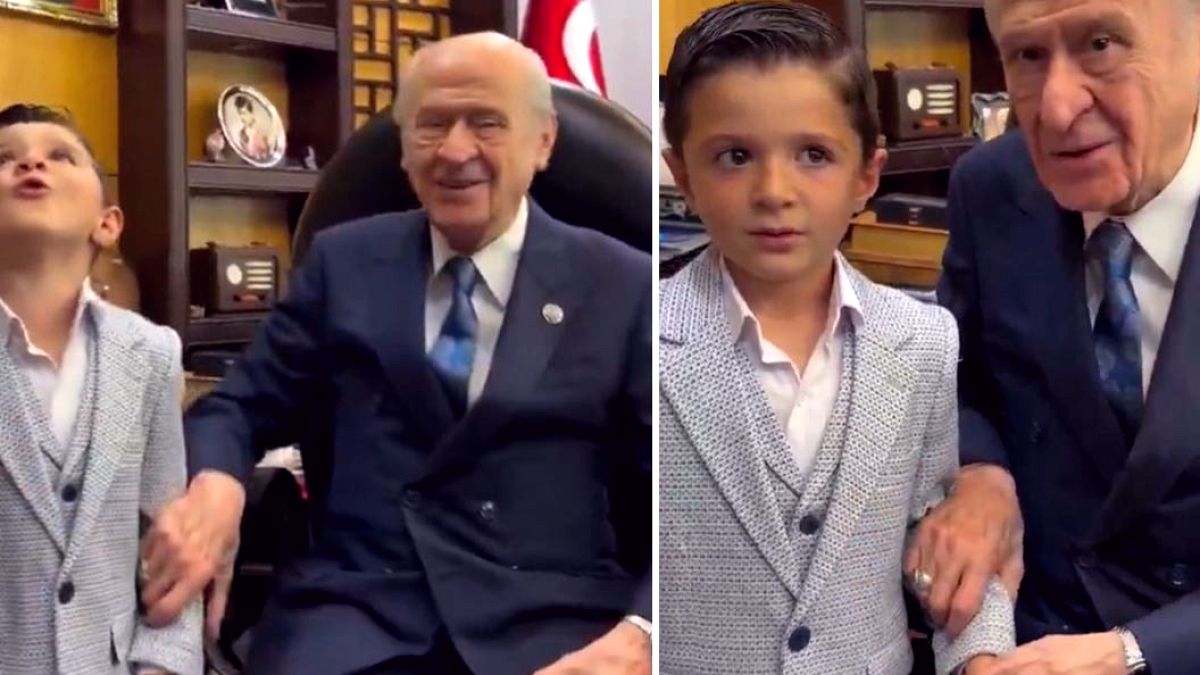 Minik Öğrenci Bahçeli'ye Şiir Okudu, Ülkücülük Ders Aldı