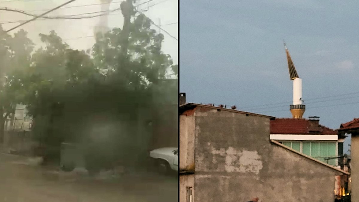Manisa Kırkağaç'ta Şiddetli Fırtına: Minare Devrildi, Çatılar Uçtu