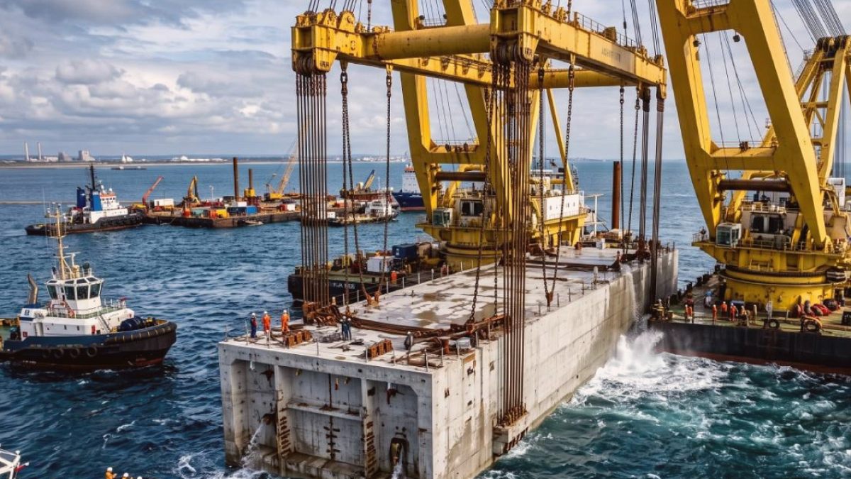 Danimarka ve İsveç'i Bağlayan Sualtı Tüneli İçin 20 Dev Beton Blok Denize İndirildi