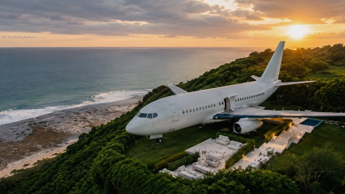 Emektar Boeing 737 Lüks Villaya Dönüştü: Eşsiz Manzaralı Konaklama Deneyimi
