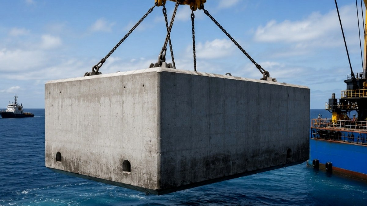 İngiltere Derin Sular İçin 6 Tonluk Beton Bloklarla Deniz Tabanını Güçlendiriyor