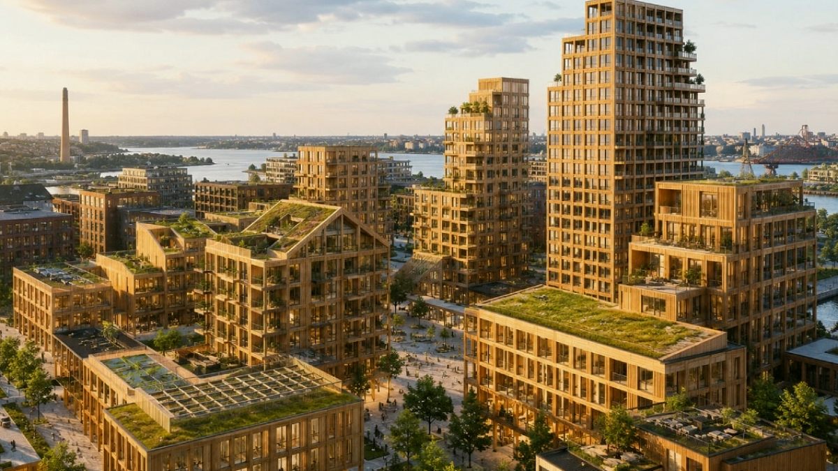 Stockholm'de Devrim Yaratan Proje: Ahşap Şehir İnşa Ediliyor