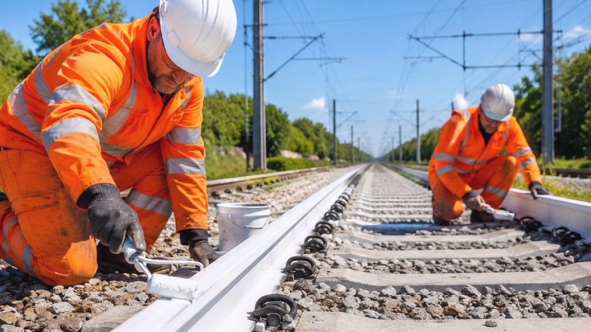 İngiltere'de Tren Rayları Aşırı Sıcaklarla Mücadelede Beyaza Boyanıyor