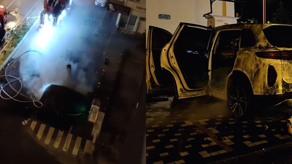 Elektrikli Otomobil Şarj Sırasında Alev Aldı: Araç Kül Oldu