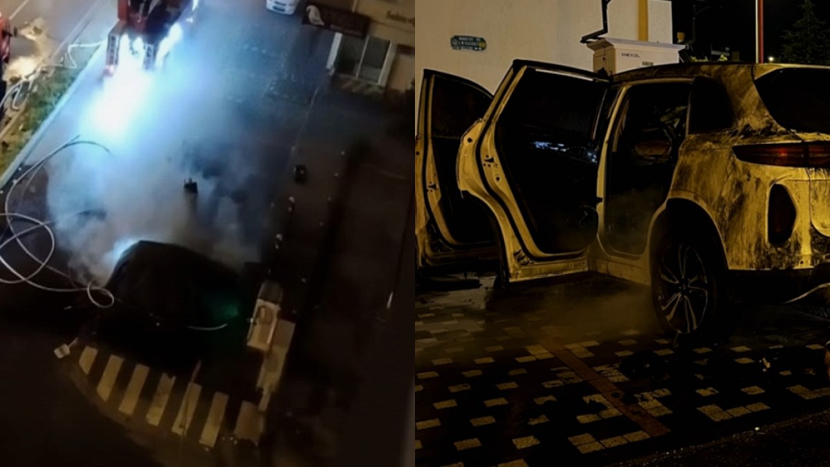 Şarj İstasyonunda Elektrikli Otomobil Alev Aldı: Kül Oldu