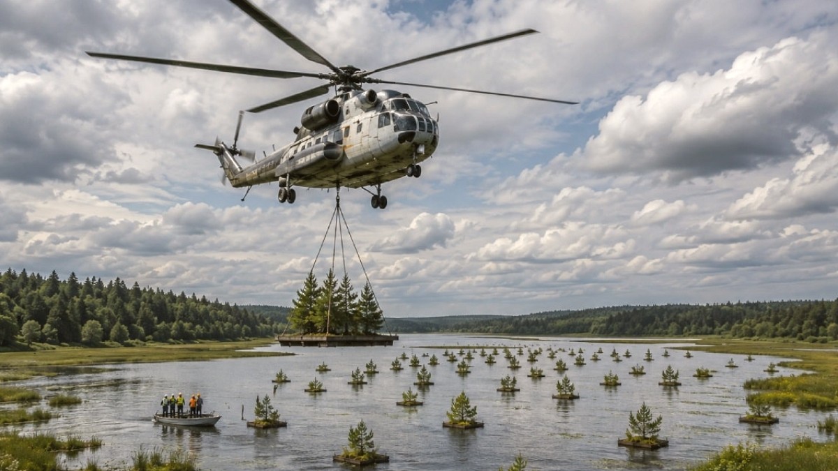 Helikopterle Bataklığa Bırakılan Mini Ormanlar İstilacı Türlerle Savaşıyor