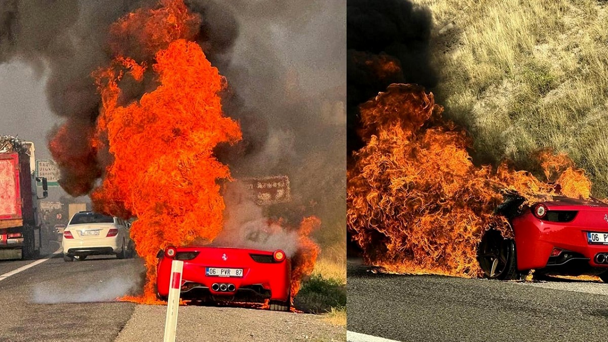 Ankara Çevre Yolu'nda Seyir Halindeki Lüks Otomobil Küle Döndü
