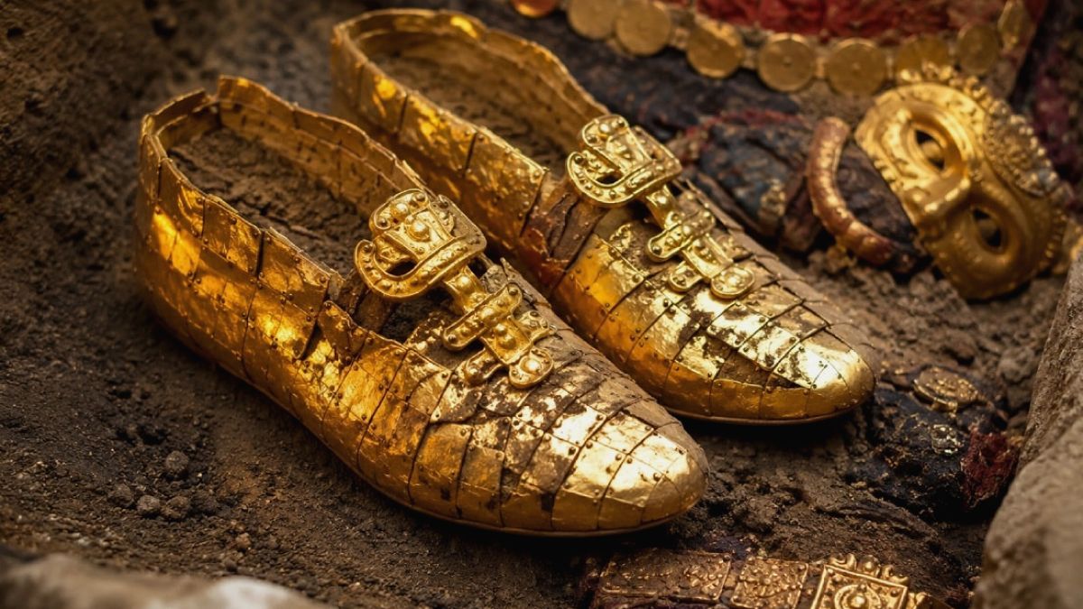 1500 Yıllık Altın Ayakkabılar Kazakistan'da Tarihe Işık Tutuyor