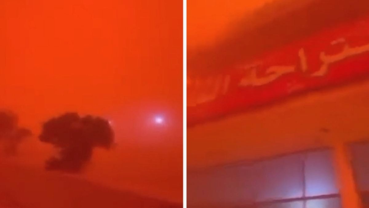 Suriye'yi Kızıl Toz Bulutu Kapladı, Günışığı Kayboldu