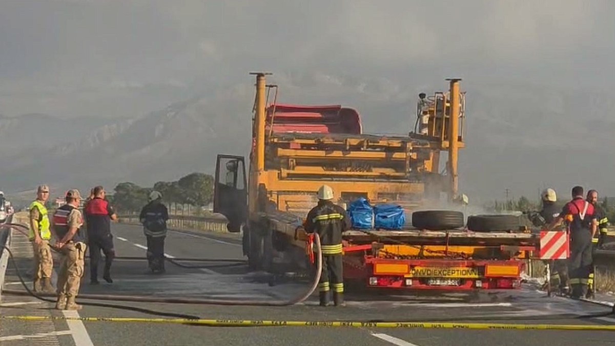 Erzincan'da Yük Taşıyan TIR Alevlere Teslim Oldu: 8 Lastik Kül Oldu