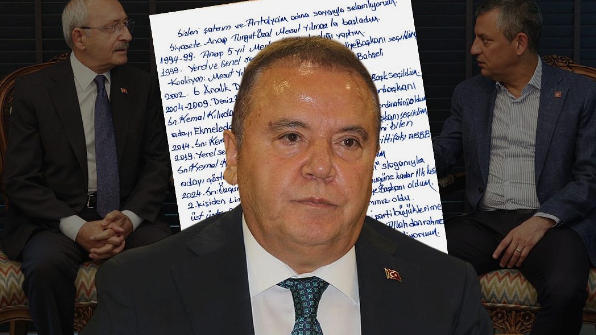Tutuklu Antalya Belediye Başkanı Böcek'ten Kılıçdaroğlu ve Özel'e Mektup
