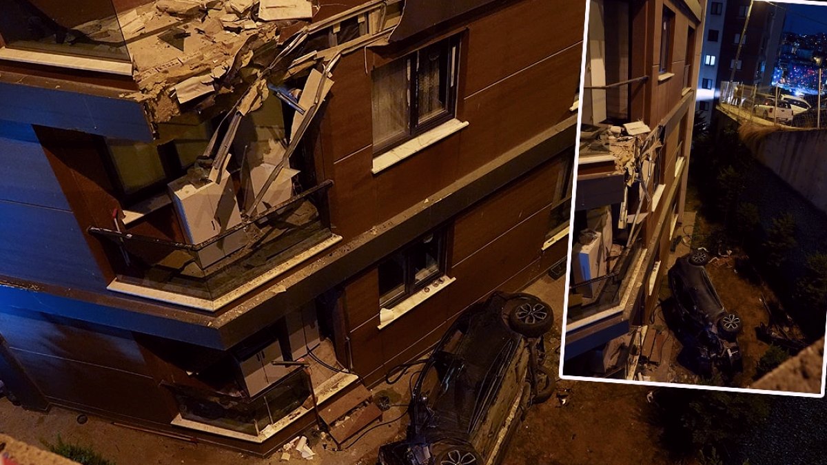 İstanbul'da Akılalmaz Kaza: Otomobil Binanın Üçüncü Katına Çarptı