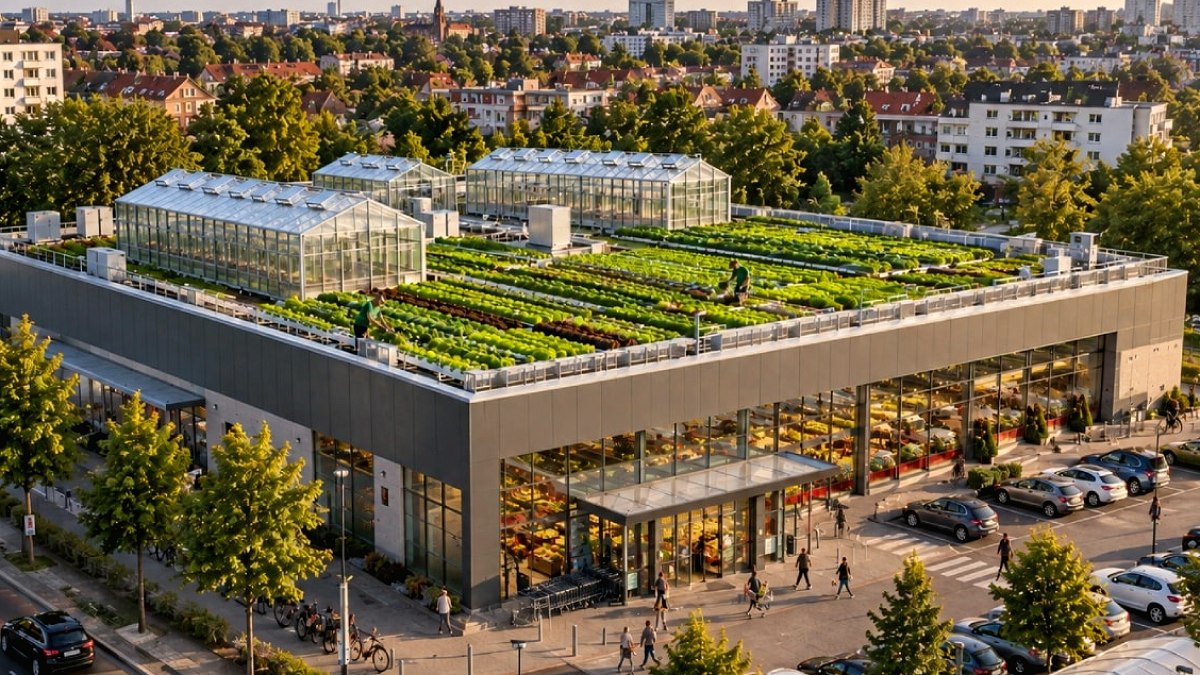 Almanya'da Dev Market Çatısı Tarım Arazisine Dönüştü: Hasat Raflarda