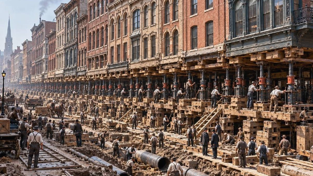 Chicago'nun İnanılmaz Mühendislik Harikası: Binalar 1.5 Metre Yükseltildi