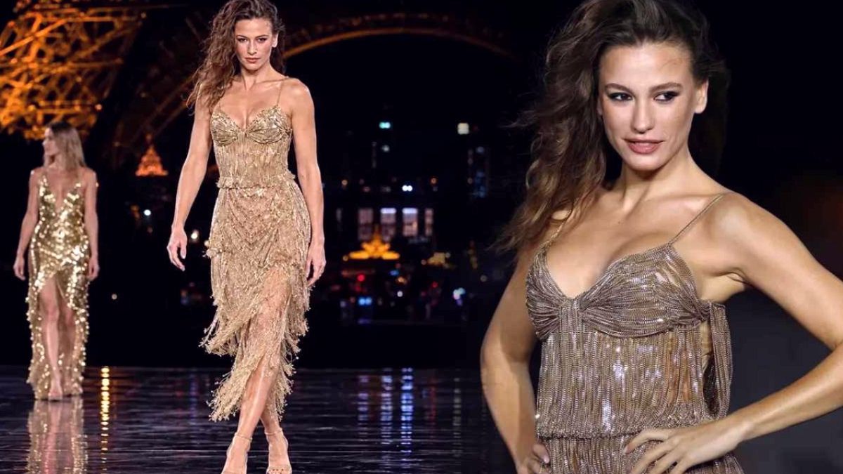 Serenay Sarıkaya'nın Paris Şıklığı: Altın Elbisesi Dudak Uçuklattı