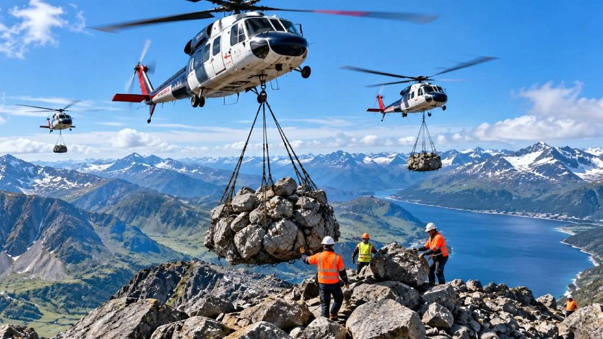 Doğal Yaşamı Koruma Kapsamında Binlerce Ton Taş Helikopterlerle Dağlara Taşındı