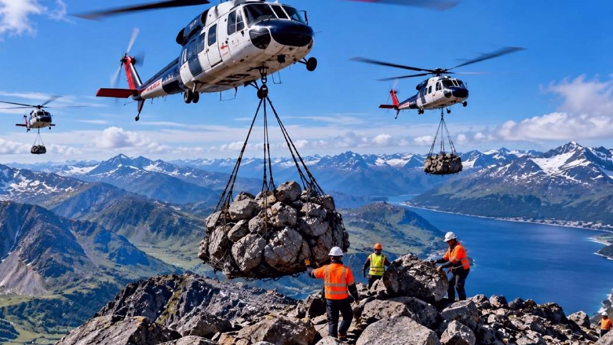 Doğal Yaşamı Koruma: Binlerce Ton Taş Helikopterlerle Dağlara Taşındı