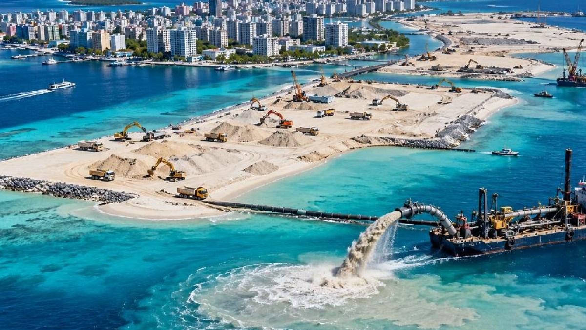 Maldivler'de Yükselen Deniz Seviyesine Karşı Yapay Adalar İnşa Ediliyor