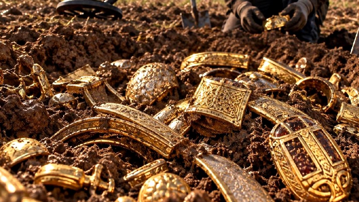 İngiltere'de Tarlada Tarihi Hazine Keşfi: Anglo-Sakson Dönemine Ait Binlerce Altın ve Gümüş Parça Bulundu