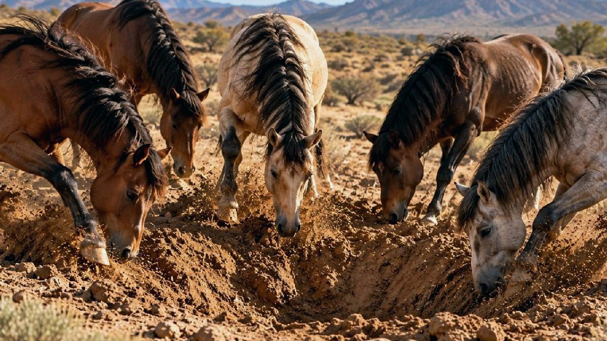 Arizona Çölünde Vahşi Atların Su Kuyuları Ekosisteme Hayat Veriyor