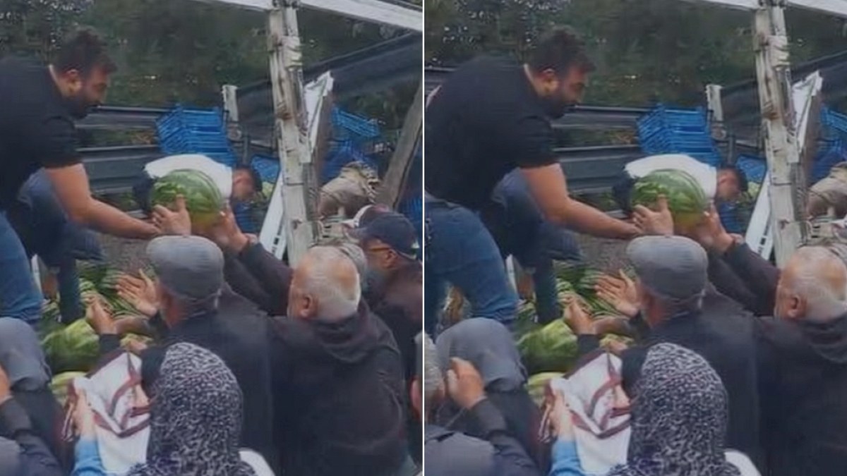 Amasya'da Pazarcılardan Şaşırtan Harekete Geçen Sebep: 8 Ton Karpuz Bedava Dağıtıldı