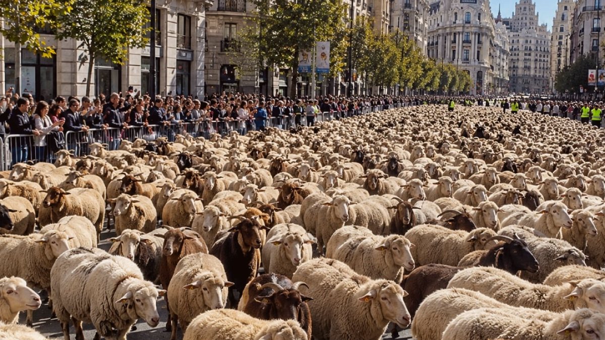 Madrid Sokakları Binlerce Koyun ve Keçiyle Doldu: Geleneksel Göç Yeniden Canlandı